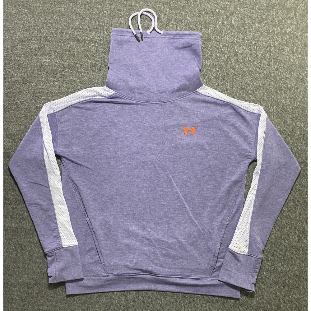 Under Armour Women's Size L Pullover Sweatshirt Heatgear Purple Long Sleeve Poly